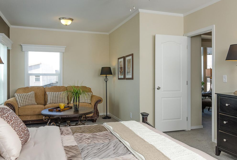The K3076A Primary Bedroom. This Manufactured Mobile Home features 4 bedrooms and 2 baths.