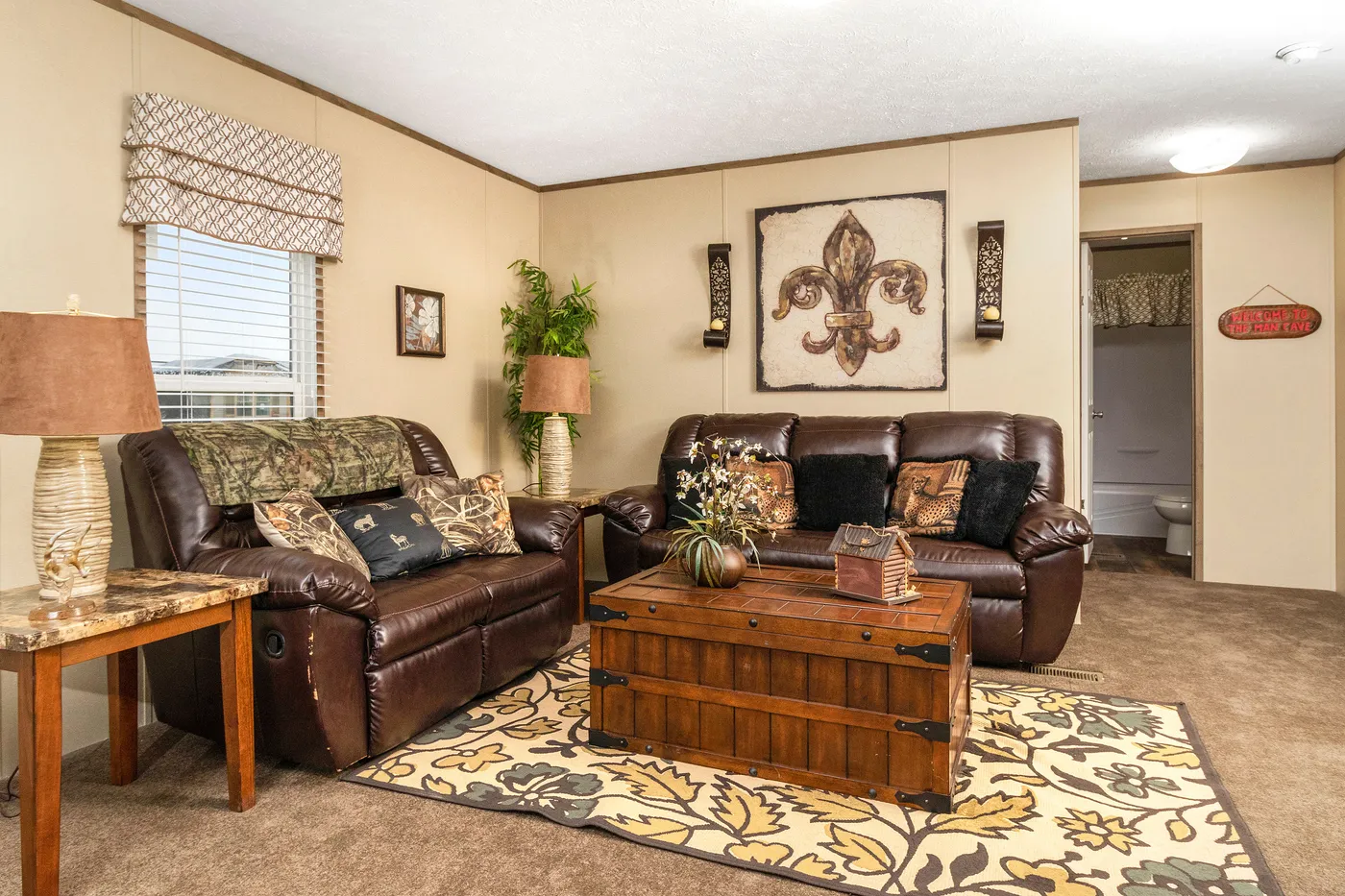 The THE HANCOCK Living Room. This Manufactured Mobile Home features 2 bedrooms and 2 baths.
