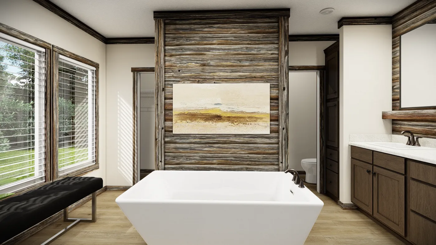The THE ANDERSON II Primary Bathroom. This Manufactured Mobile Home features 3 bedrooms and 2 baths.