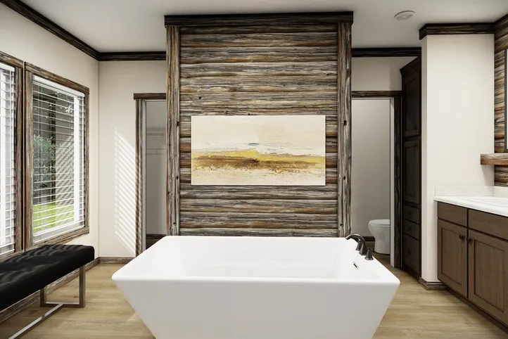 The THE ANDERSON II Primary Bathroom. This Manufactured Mobile Home features 3 bedrooms and 2 baths.