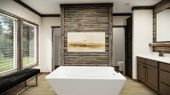 The THE ANDERSON II Primary Bathroom. This Manufactured Mobile Home features 3 bedrooms and 2 baths.