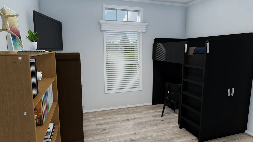 The SUM3076A Bedroom. This Manufactured Mobile Home features 4 bedrooms and 2.5 baths.