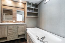 The ANNIVERSARY 16682A Master Bathroom. This Manufactured Mobile Home features 2 bedrooms and 2 baths.
