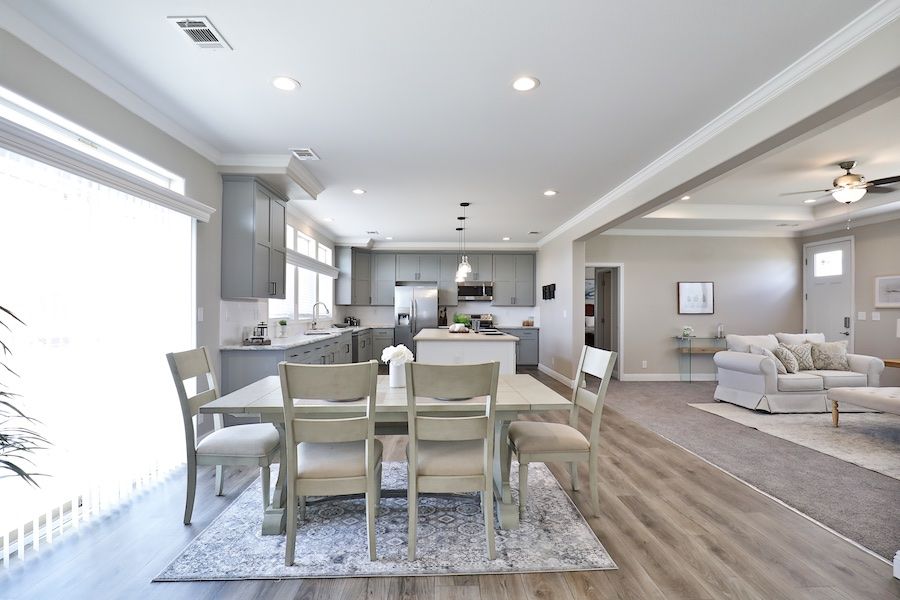 The EDGEWOOD Dining Room. This Manufactured Mobile Home features 3 bedrooms and 2 baths.