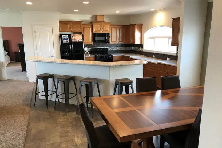 The K3066A Kitchen. This Manufactured Mobile Home features 3 bedrooms and 2 baths.