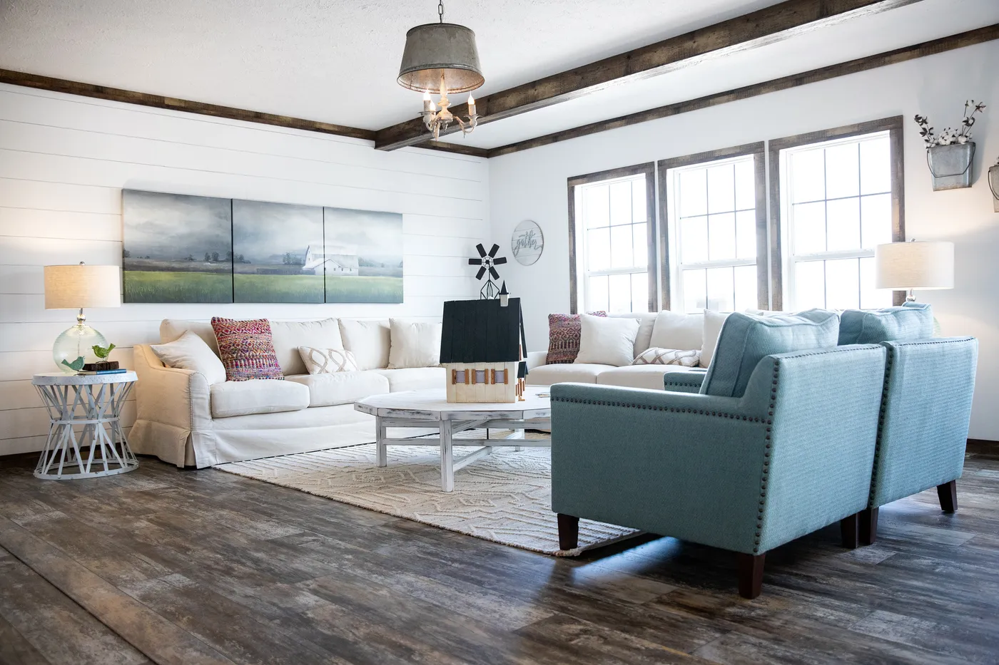 The THE LIZA JANE Living Room. This Manufactured Mobile Home features 3 bedrooms and 2 baths.