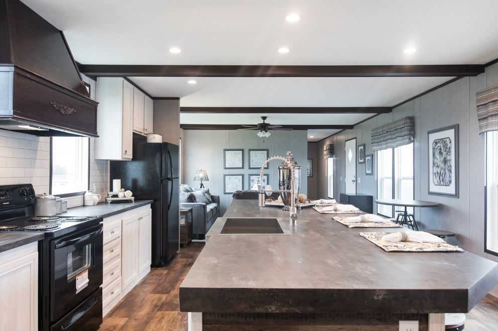 The THE SEASIDE Kitchen. This Manufactured Mobile Home features 3 bedrooms and 2 baths.