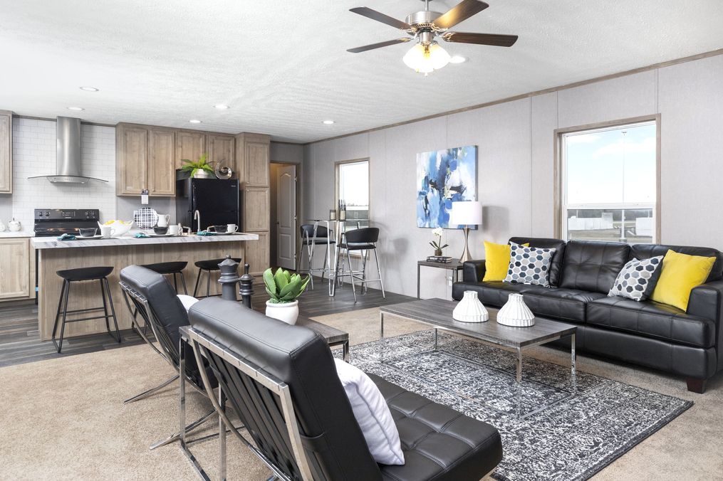 The GULF BREEZE Living Room. This Manufactured Mobile Home features 3 bedrooms and 2 baths.