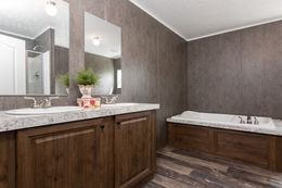 The TRADITION 52B Master Bathroom. This Manufactured Mobile Home features 3 bedrooms and 2 baths.