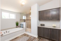 The GE662K Primary Bathroom. This Manufactured Mobile Home features 4 bedrooms and 2 baths.