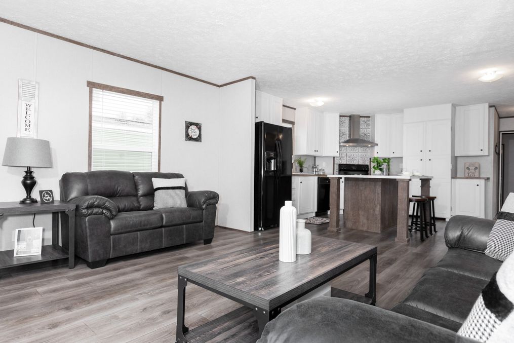 The BLAZER 76 P Living Room. This Manufactured Mobile Home features 3 bedrooms and 2 baths.