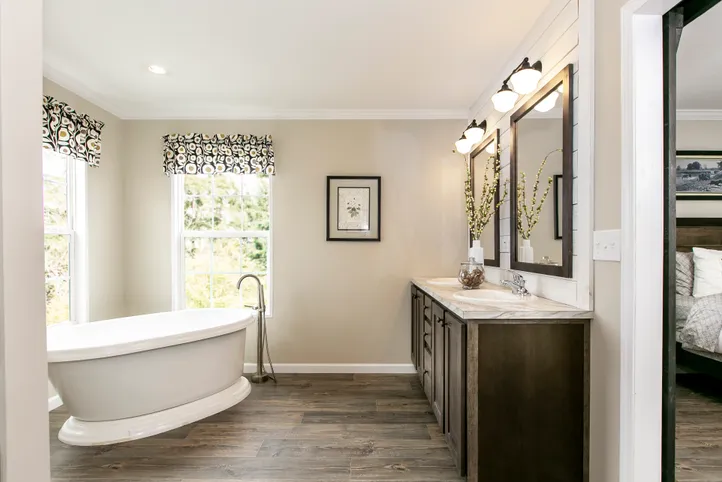 The FREEDOM FARM HOUSE  32X60 Primary Bathroom. This Manufactured Mobile Home features 3 bedrooms and 2 baths.