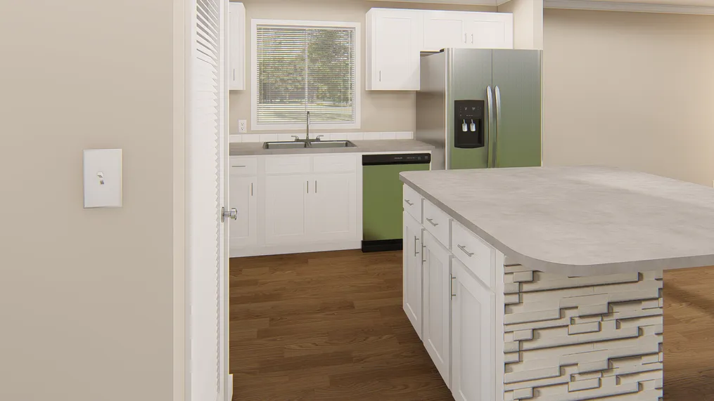 The GPII 2433-2A SANTA ROSA Kitchen. This Manufactured Mobile Home features 2 bedrooms and 1 bath.