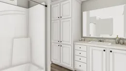 The 926 ADVANTAGE PLUS 7616 Master Bathroom. This Manufactured Mobile Home features 3 bedrooms and 2 baths.