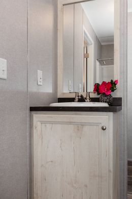The SAPPHIRE Master Bathroom. This Manufactured Mobile Home features 3 bedrooms and 2 baths.