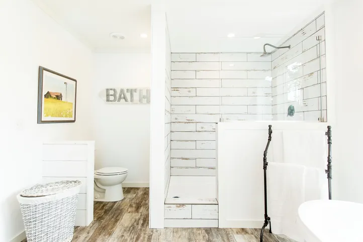 The THE LULABELLE Primary Bathroom. This Manufactured Mobile Home features 4 bedrooms and 3 baths.