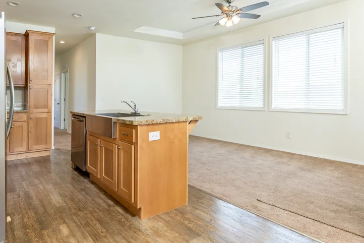 The FAIRPOINT 20523B Living Room. This Manufactured Mobile Home features 3 bedrooms and 2 baths.