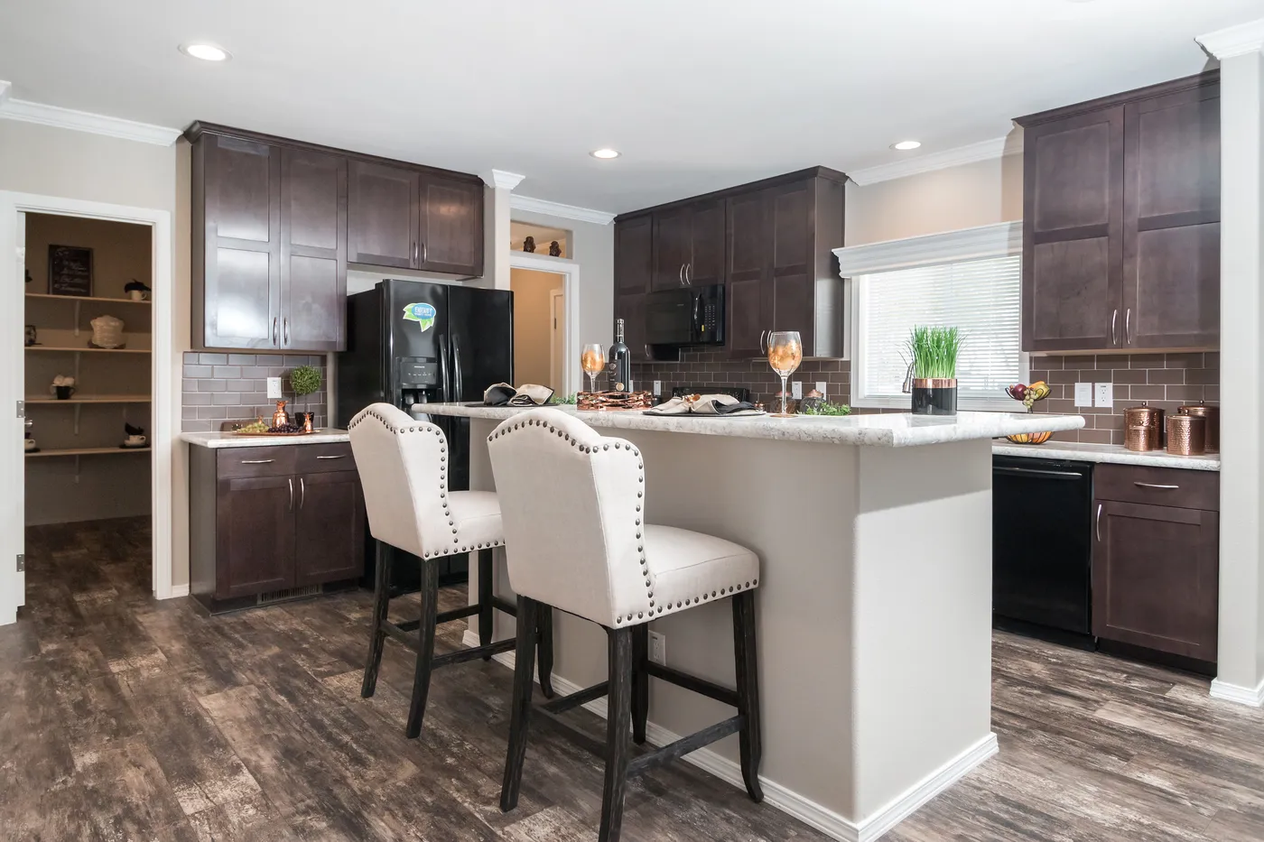 The K3076B Kitchen. This Manufactured Mobile Home features 4 bedrooms and 2 baths.