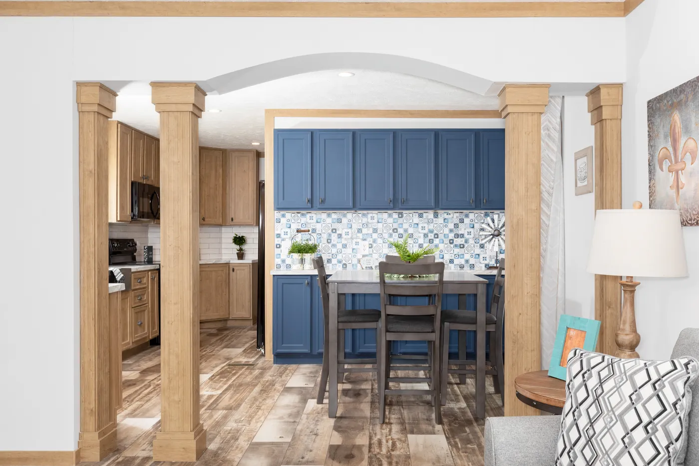 The THE BEXAR Dining Area. This Manufactured Mobile Home features 3 bedrooms and 2 baths.