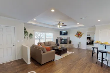 The K3066A Living Room. This Manufactured Mobile Home features 3 bedrooms and 2 baths.