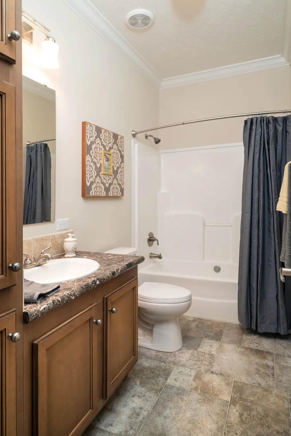 The 3545 JAMESTOWN Guest Bathroom. This Modular Home features 3 bedrooms and 2 baths.