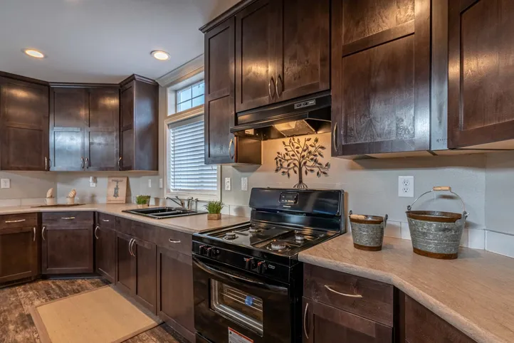 The K1676H Kitchen. This Manufactured Mobile Home features 3 bedrooms and 2 baths.