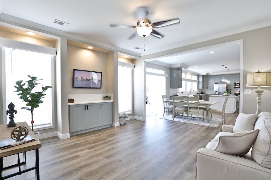 The EDGEWOOD Family Room. This Manufactured Mobile Home features 3 bedrooms and 2 baths.