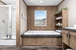 The EMMELINE Master Bathroom. This Manufactured Mobile Home features 4 bedrooms and 2 baths.