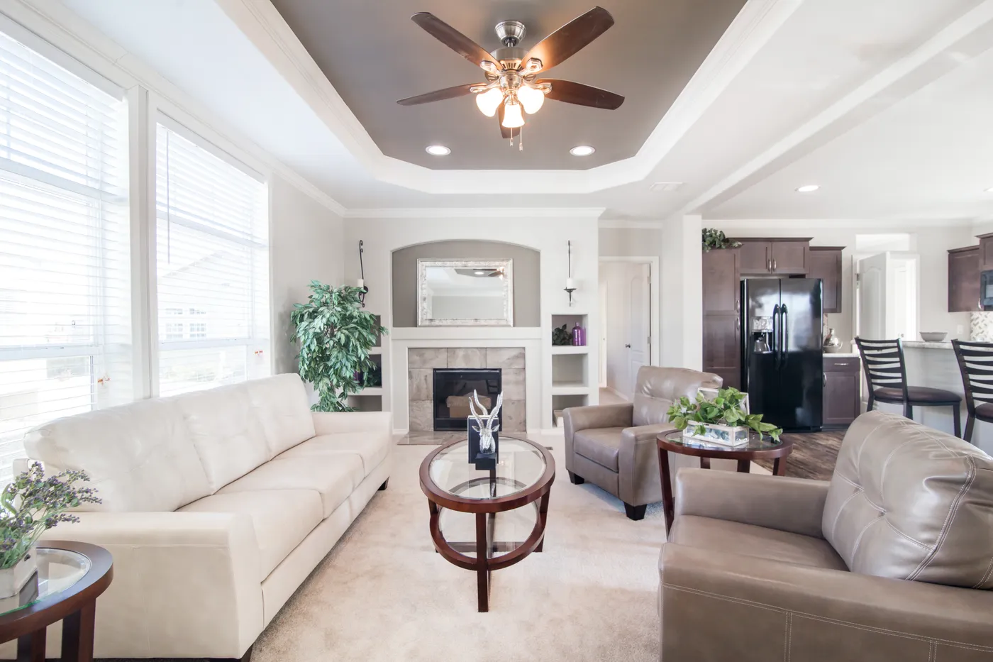 The K2760B Living Room. This Manufactured Mobile Home features 4 bedrooms and 2 baths.