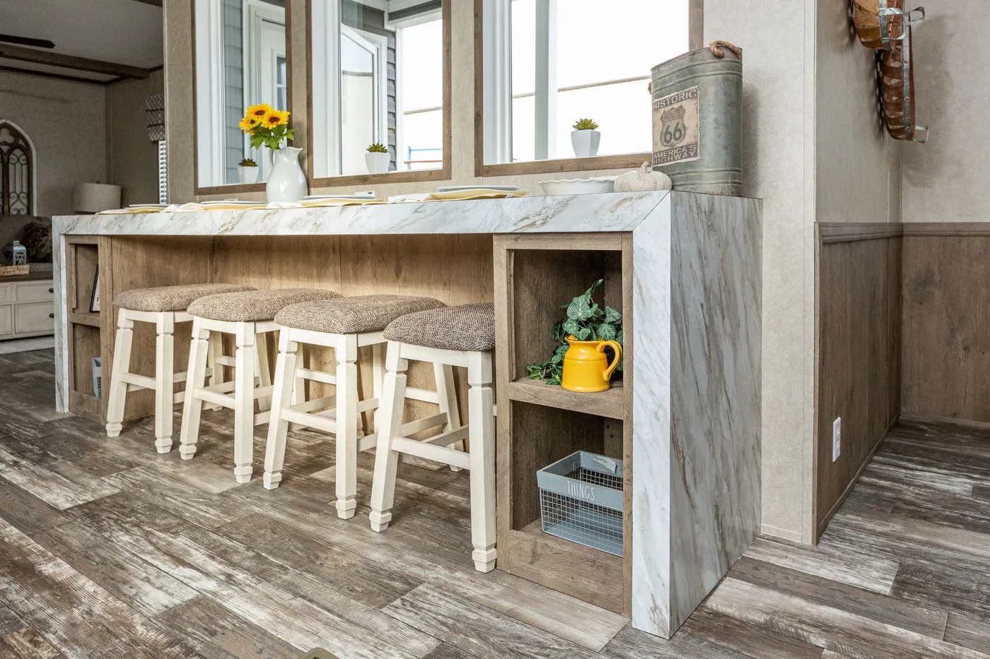 The THE RANCH HOUSE Dining Area. This Manufactured Mobile Home features 3 bedrooms and 2 baths.