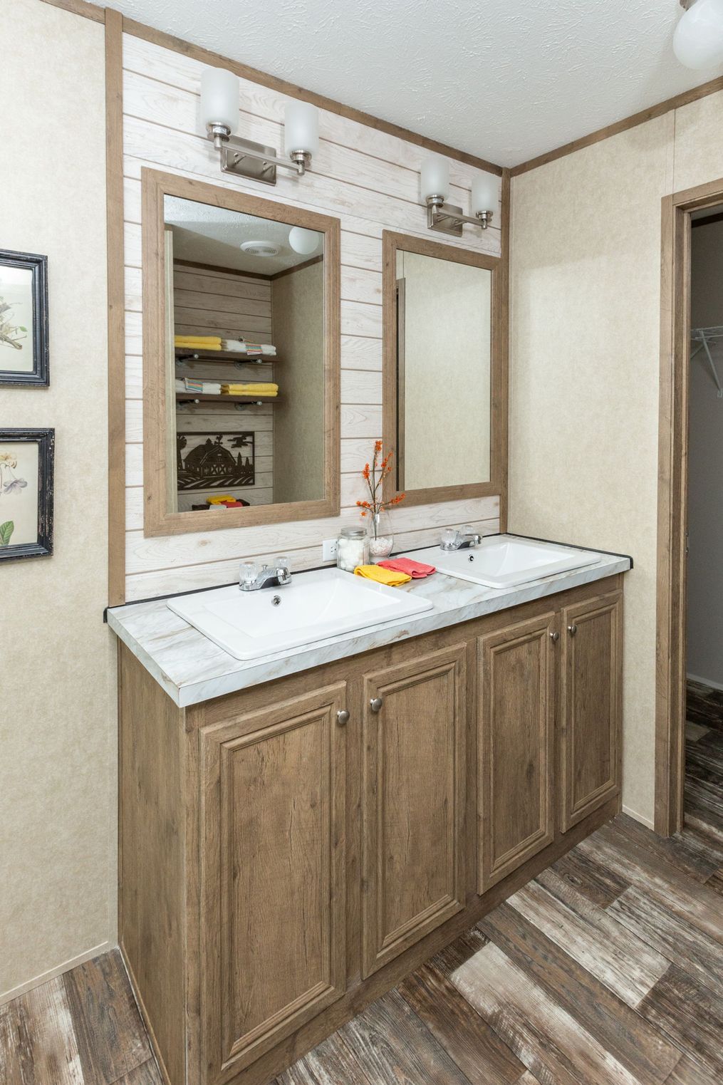 The THE RANCH HOUSE Master Bathroom. This Manufactured Mobile Home features 3 bedrooms and 2 baths.