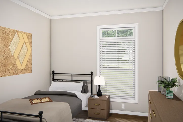 The THE VALHALLA Bedroom. This Manufactured Mobile Home features 3 bedrooms and 2 baths.