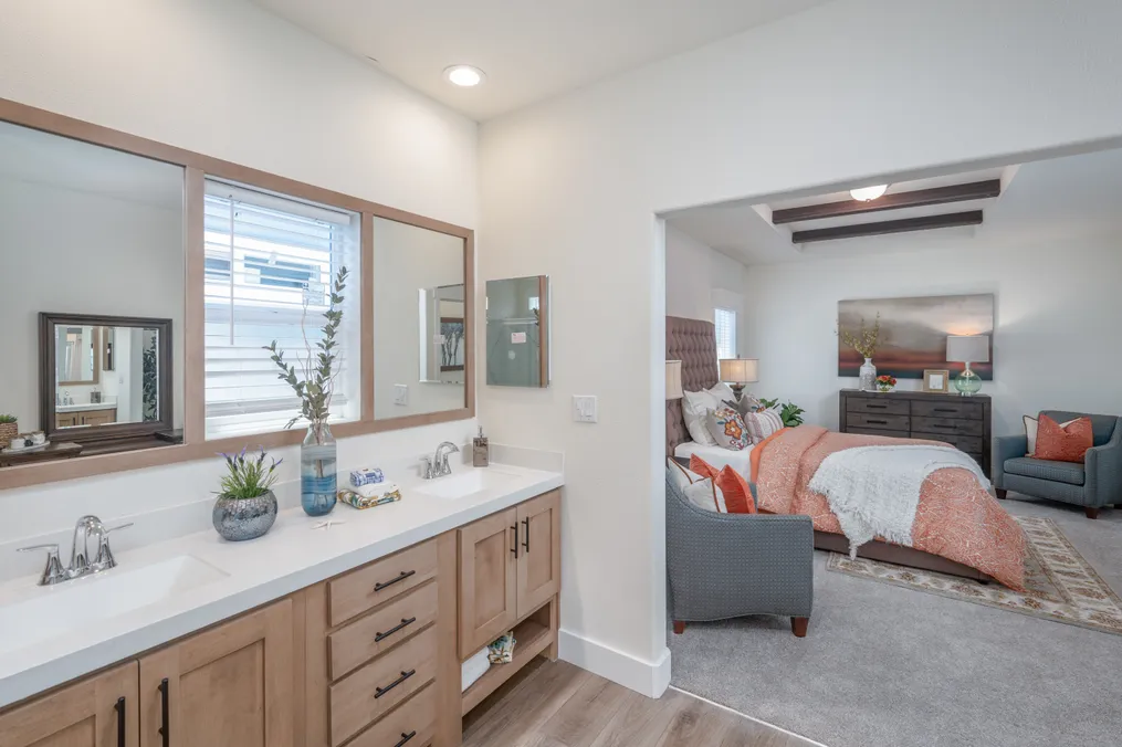 The CORONADO 3760A Primary Bathroom. This Manufactured Mobile Home features 3 bedrooms and 2.5 baths.