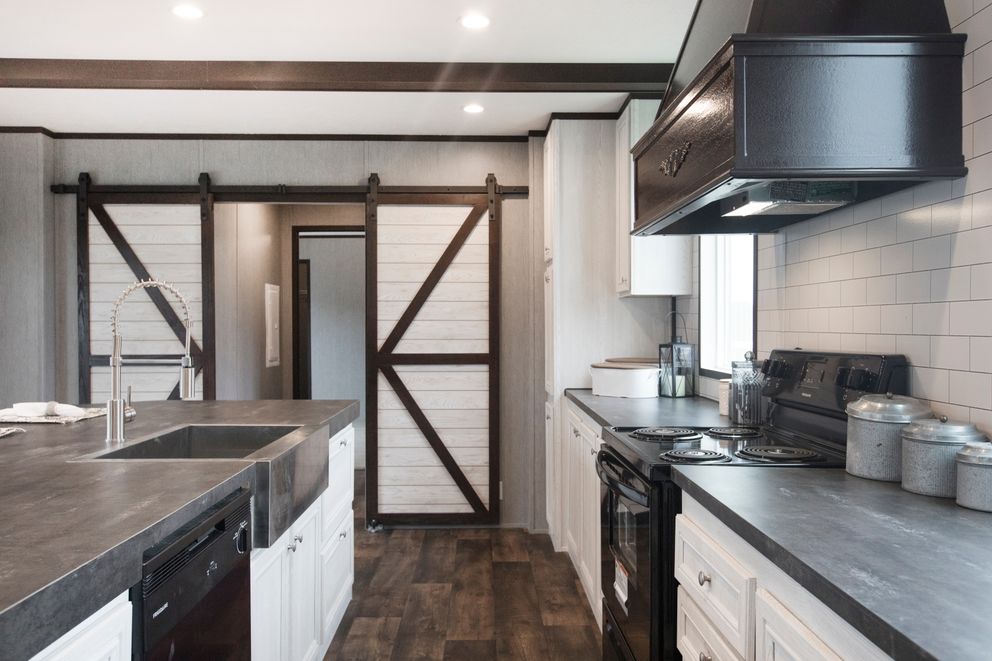 The THE SEASIDE Kitchen. This Manufactured Mobile Home features 3 bedrooms and 2 baths.