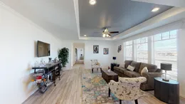 The SUM3068A Living Room. This Manufactured Mobile Home features 3 bedrooms and 2 baths.