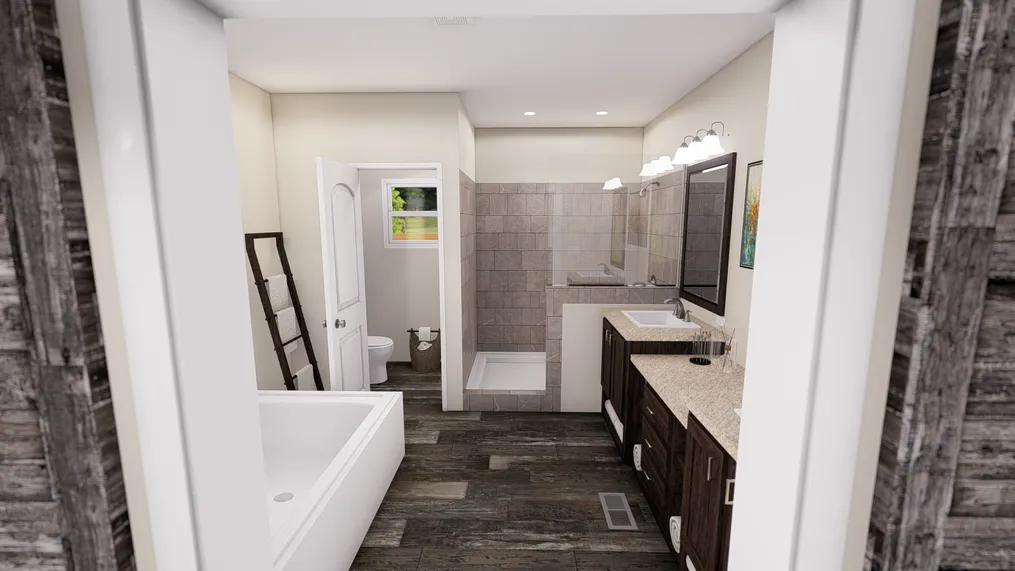 The ANNIVERSARY 3.0 Master Bathroom. This Manufactured Mobile Home features 3 bedrooms and 2 baths.