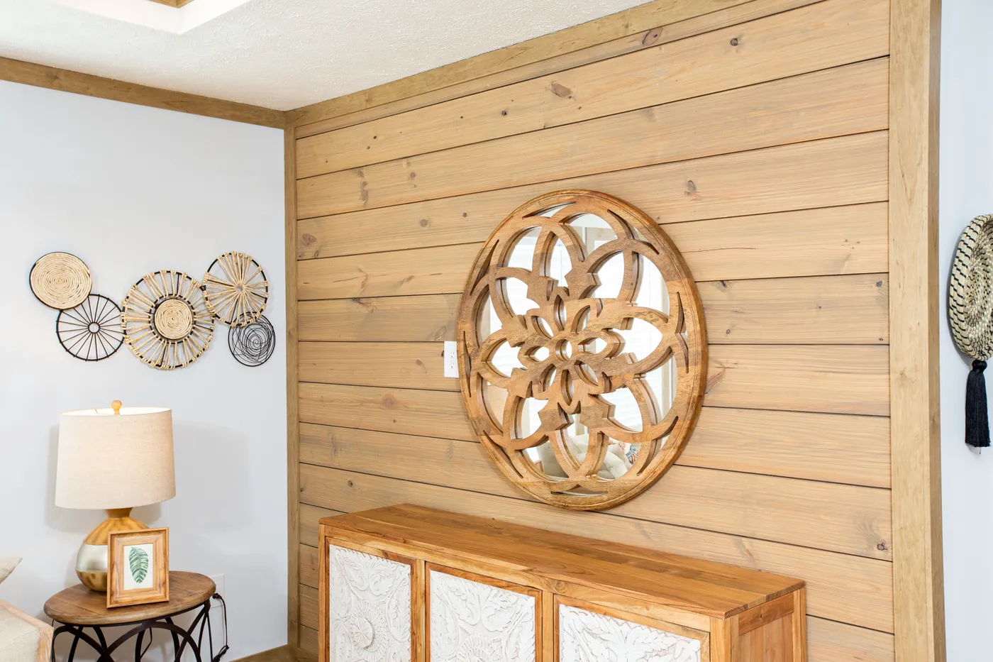 The THE KIMMEL Living Room. This Manufactured Mobile Home features 3 bedrooms and 2 baths.