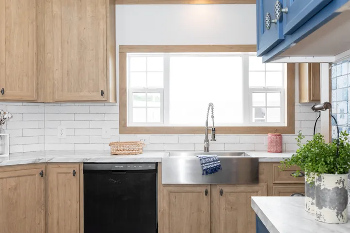 The THE BEXAR Kitchen. This Manufactured Mobile Home features 3 bedrooms and 2 baths.