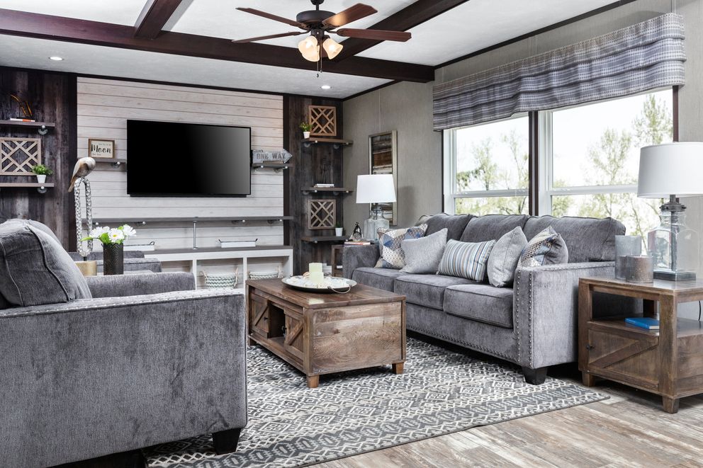 The SIG28663A Living Room. This Manufactured Mobile Home features 3 bedrooms and 2 baths.