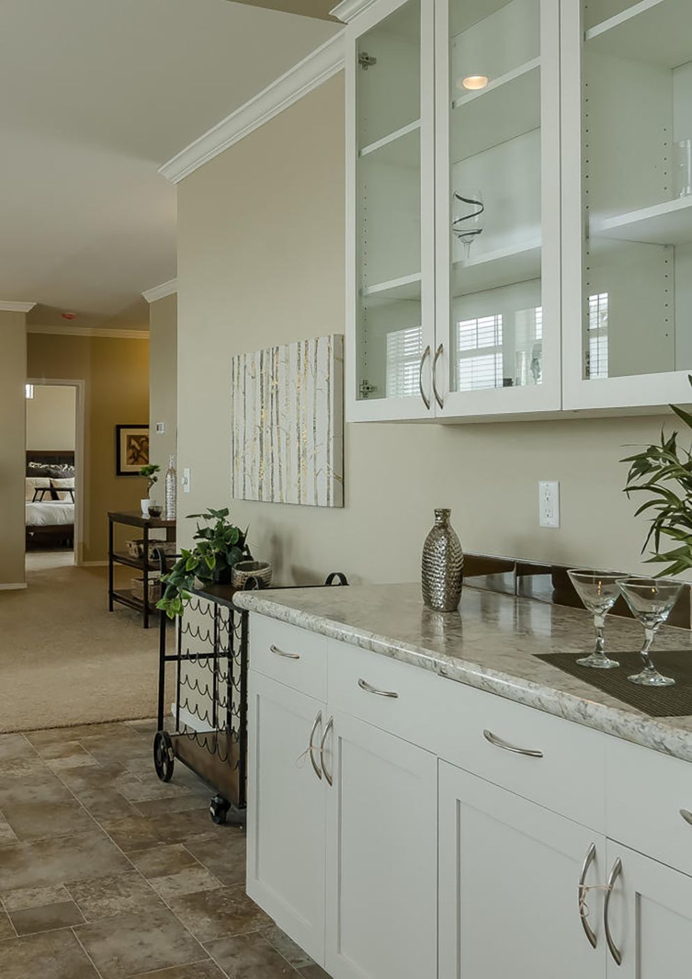 The TRANQUILITY TR3062A Kitchen. This Manufactured Mobile Home features 3 bedrooms and 2 baths.