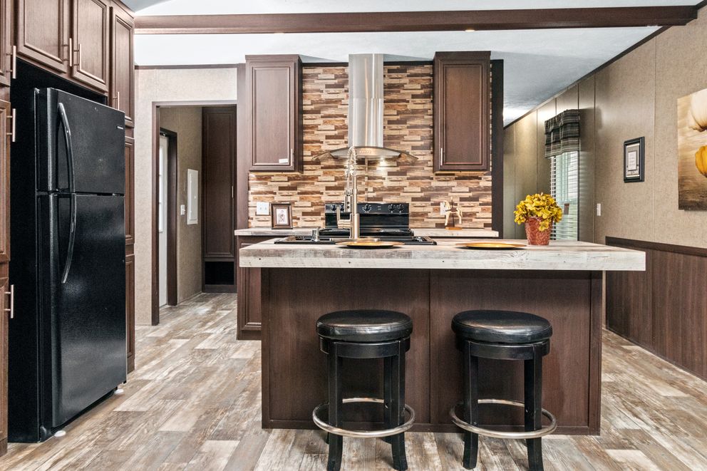The THE PARKSIDE Kitchen. This Manufactured Mobile Home features 3 bedrooms and 2 baths.