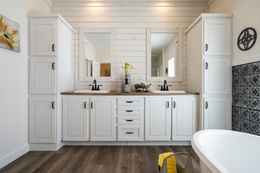 The 1434 CAROLINA "SOUTHERN BELLE" Master Bathroom. This Manufactured Mobile Home features 3 bedrooms and 2 baths.