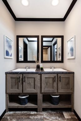 The BOUJEE XL Guest Bathroom. This Manufactured Mobile Home features 4 bedrooms and 3 baths.