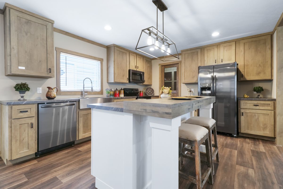 The AMELIA Kitchen. This Manufactured Mobile Home features 4 bedrooms and 2 baths.