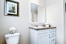 The THE TAHOE Guest Bathroom. This Manufactured Mobile Home features 3 bedrooms and 2 baths.