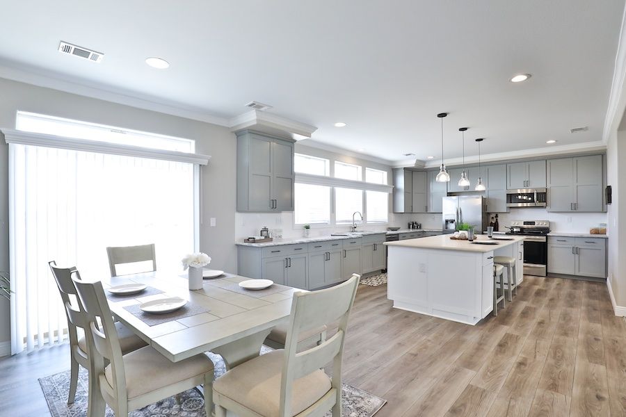 The EDGEWOOD Dining Room. This Manufactured Mobile Home features 3 bedrooms and 2 baths.