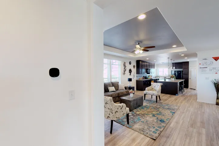 The SUM3068A Living Room. This Manufactured Mobile Home features 3 bedrooms and 2 baths.