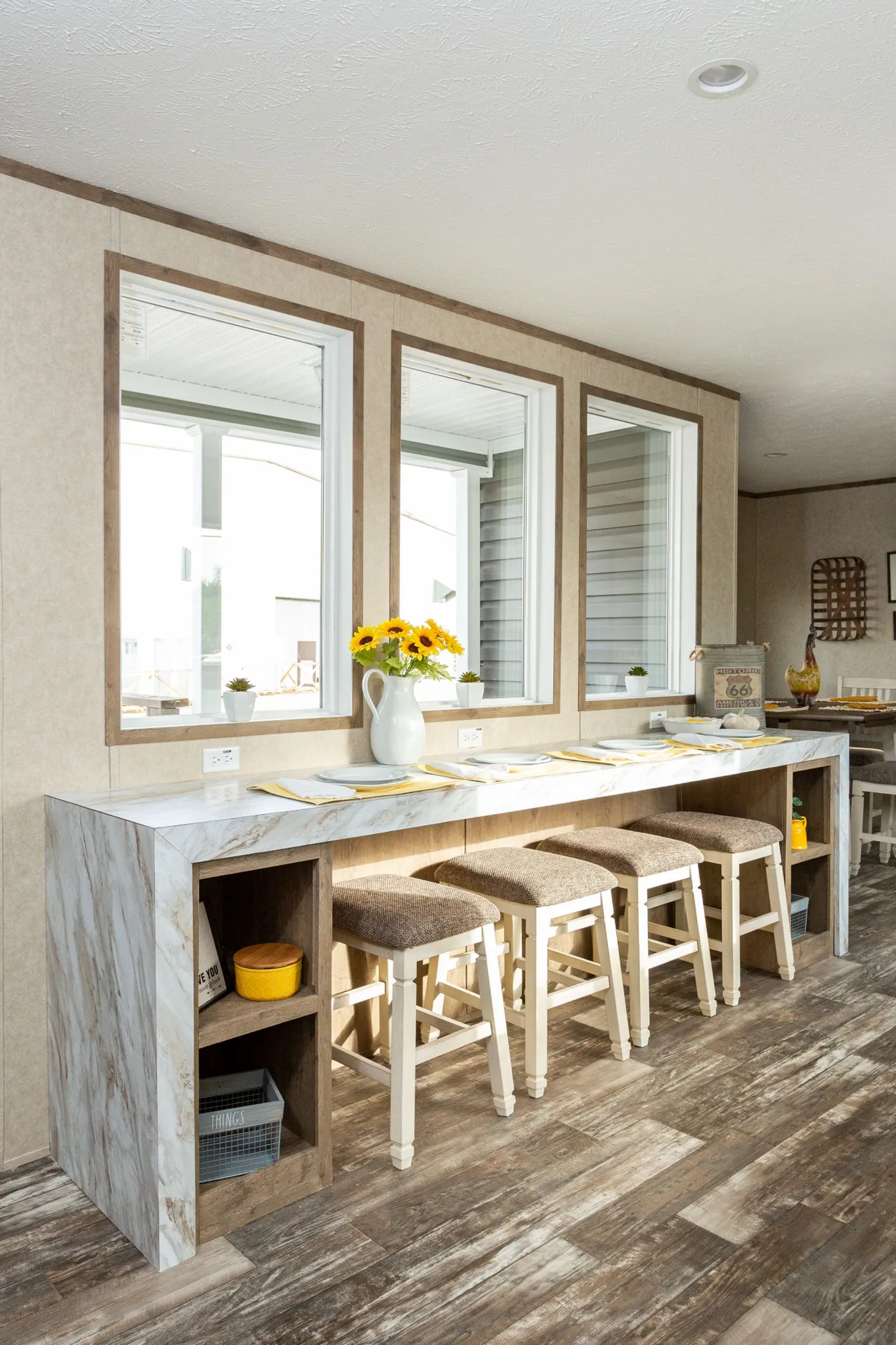 The THE RANCH HOUSE Dining Area. This Manufactured Mobile Home features 3 bedrooms and 2 baths.