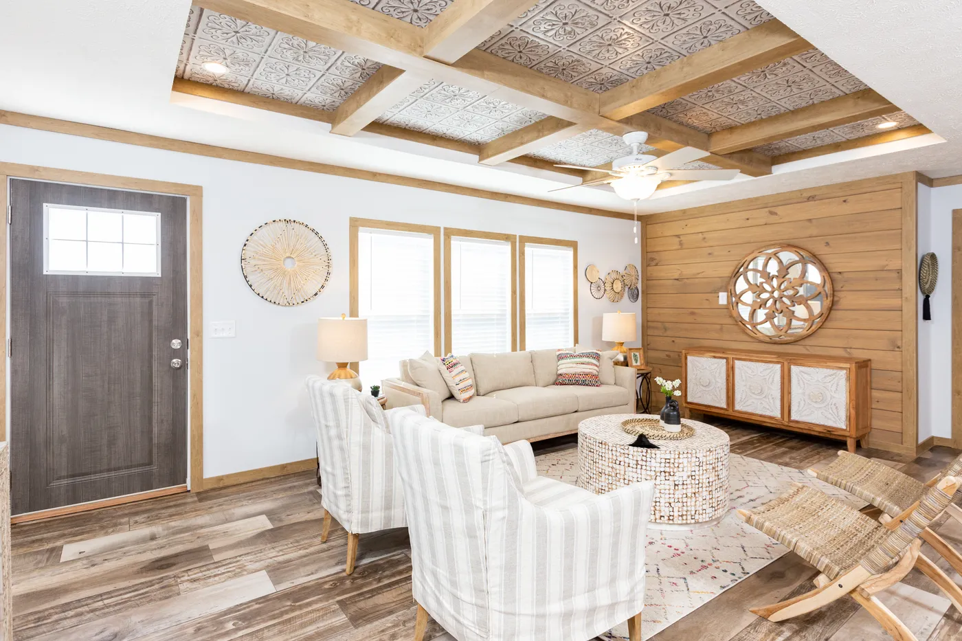 The THE KIMMEL Living Room. This Manufactured Mobile Home features 3 bedrooms and 2 baths.