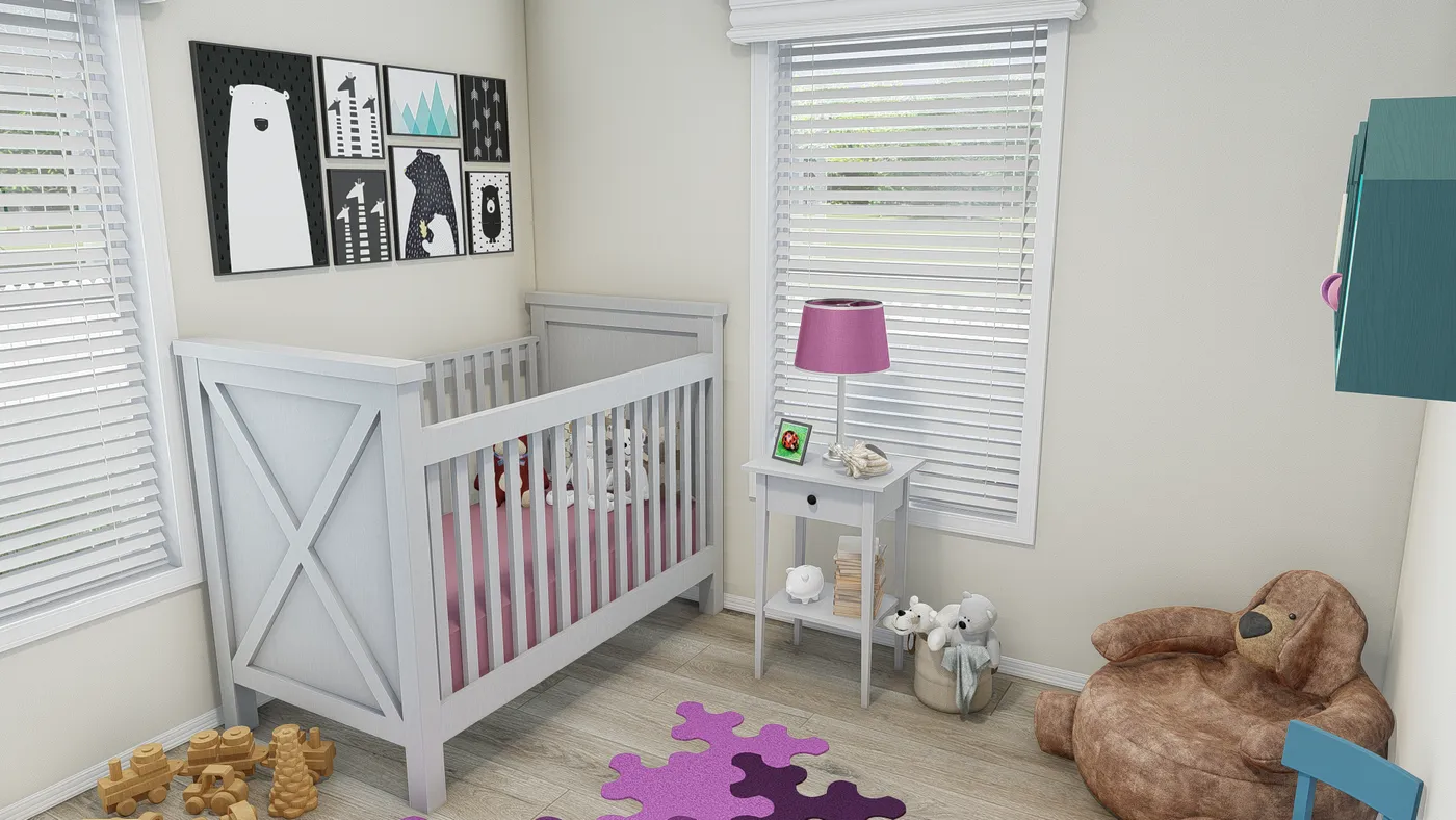 The K2750A Bedroom. This Manufactured Mobile Home features 3 bedrooms and 2 baths.